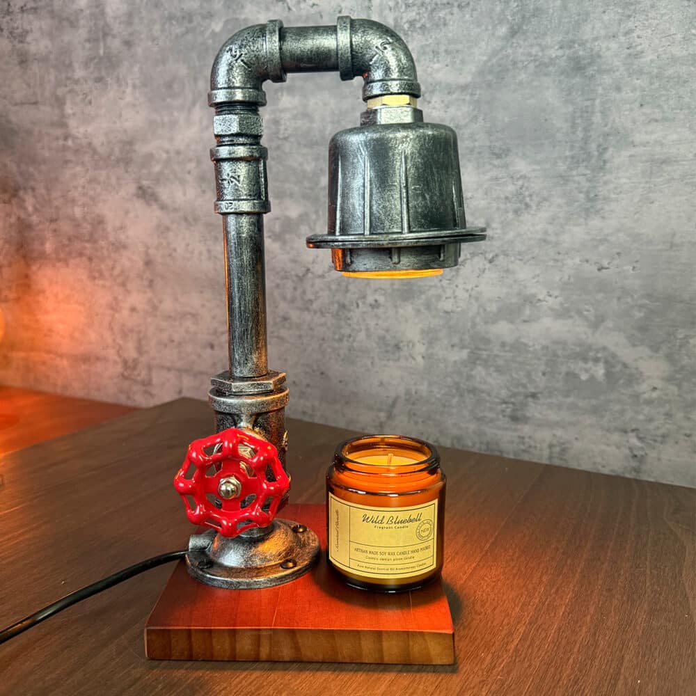 Vintage Industrial Wax Warmer - Handmade, Valve Detail, Adjustable Switch